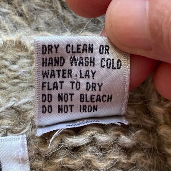 Ninon Cardigan Woman Large Patchwork Neutral Wool Blend Oversized Gorpcore Y2K - Picture 10 of 12